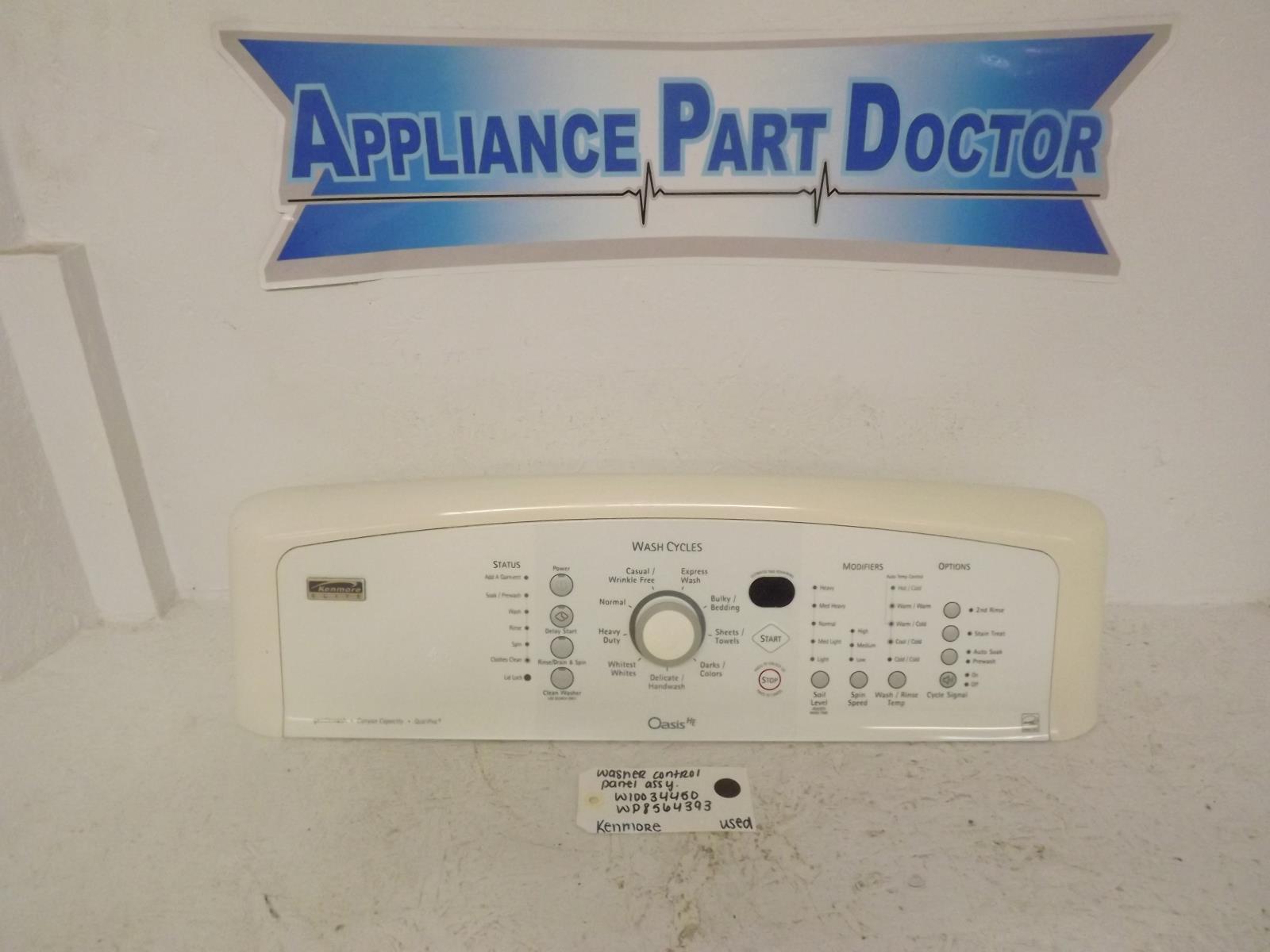 Kenmore Washer W10024450 WP8564393 Control Panel Assembly Used Kenmore Washer W10024450 WP8564393 Control Panel Assembly Used
